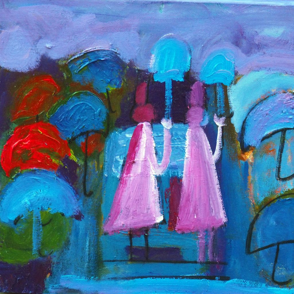 A rainy day, Oil on canvas, 30x30cm, 5000kr
